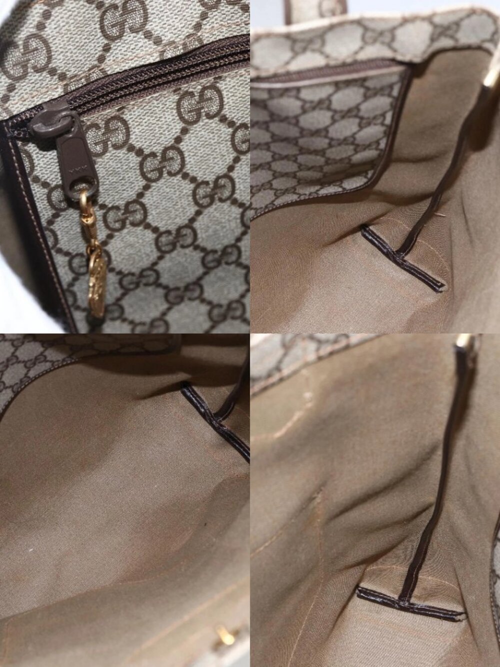 GUCCI GG Supreme Tote Bag PVC Beige Gold 002 103 1301 Auth ka2063 - Picture 15 of 16